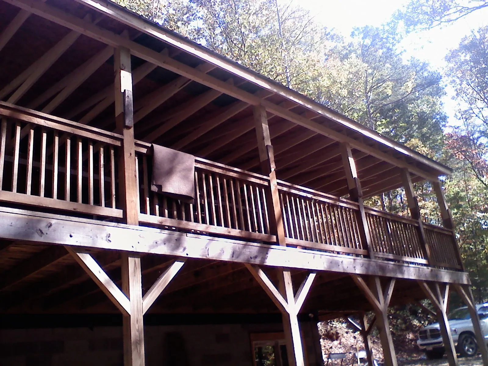 Timber framing under a new elevated porch and deck — Roof Leak Repair in Port Ewen by Roofing Brothers